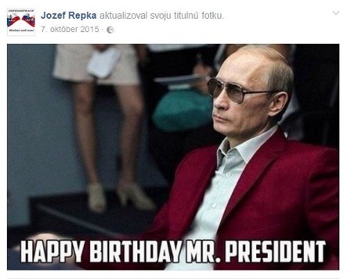 Repka zaželal ruskému prezidentovi Putinovi všetko najlepšie k narodeninám