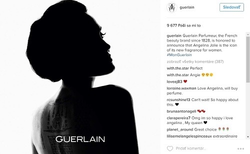 Angelina Jolie sa stala tvárou luxusnej francúzskej značky Guerlain. Na jednej z reklamných fotografií pózuje bez šiat. 
