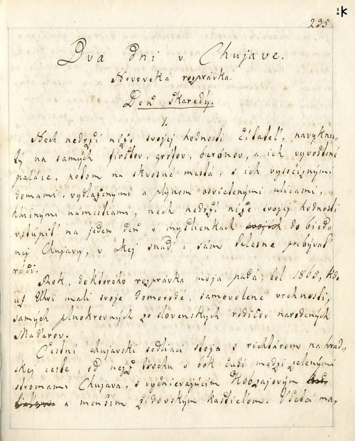 Rukopisy diel Jonáša Záborského uchovávané v Literárnom archíve SNK pod signatúrou 170 A4