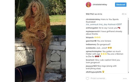 Christie Brinkley zverejnila na instagrame takúto fotku. Fanúšikovia vedú diskusie, či pod klobúkom skrýva nahé telo. 