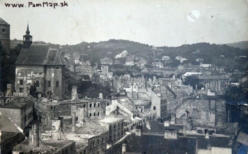 Záber na podhradie zničené požiarom v roku 1913 (poskytol Juraj Šedivý).