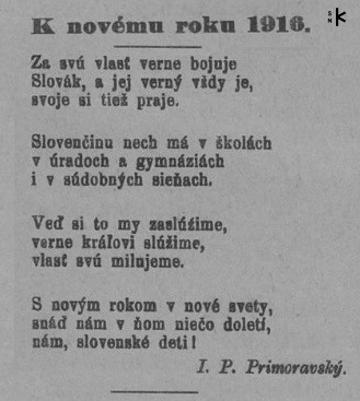 Národnie noviny, 4. 1. 1916, s. 3