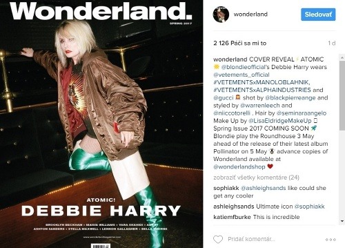 71- ročná Debbie Harry ako modelka v magazíne Wonderland. 