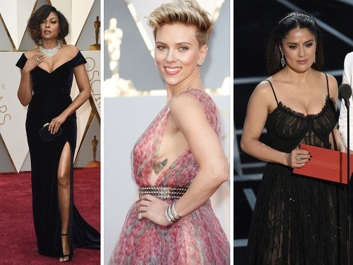 Taraji P. Henson, Scarlett Johansson a Salma Hayek predviedli svoje ženské zbrane. Blondínka ukázala svetu aj tetovanie pod prsníkom. 