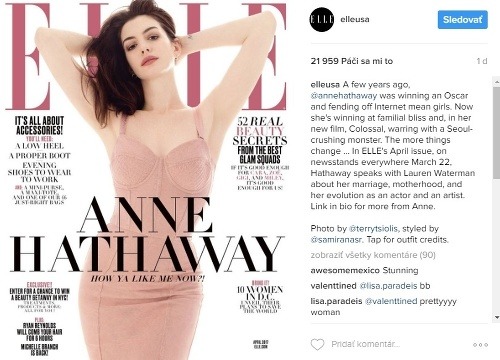 Anne Hathaway zdobí aktuálne vydanie magazínu Elle. 