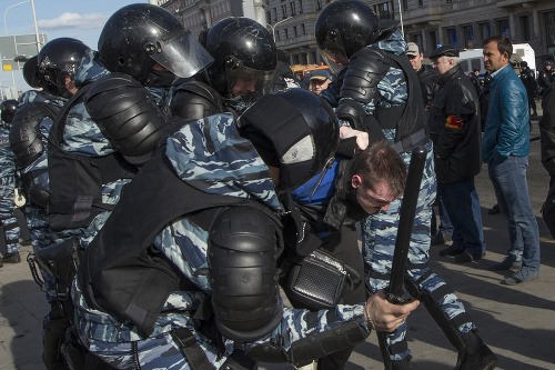 Počas demonštrácií v Rusku