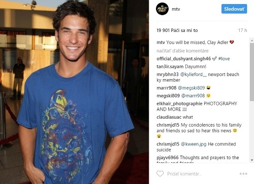 S Clayom Adler sa na instagrame lúčila aj televízna stanica MTV. 