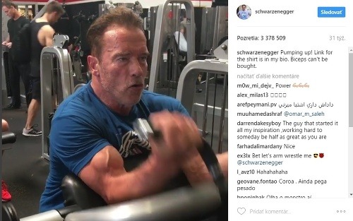 Arnold Schwarzenegger na sebe stále poctivo maká. 