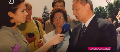 Andrea Pálffy Belányiová vo svojich reportérskych začiatkoch.