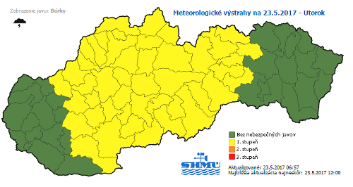 Slovensko potrápi silný dážď: