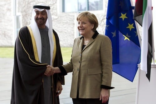 Mohammad Bin Zayed Al Nahyan s nemeckou kancelárkou Angelou Merkelou