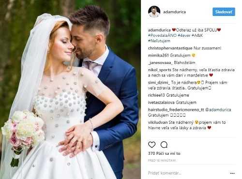 Koncom júna sa oženil aj známy slovenský spevák Adam Ďurica. Jeho vyvolenou sa stala právnička Kristína, s ktorou tvoril pár viac než 10 rokov.