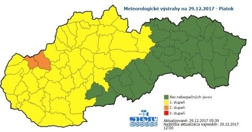 Ranné výstrahy na Slovensku.