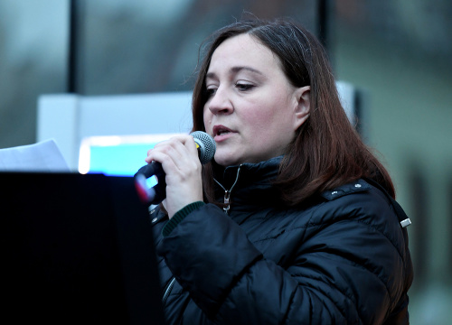 Katarína Koščová na proteste