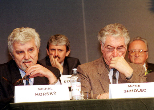 Michal Horský s Antonom Srholcom v roku 1999