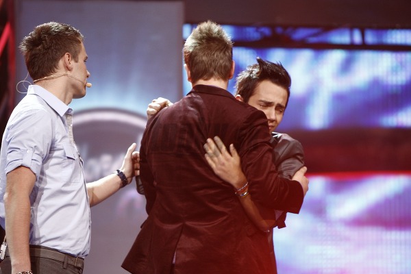 Jan Bendig a Denis Lacho tesne potom, ako moderátori oznámili, že v šou končí Bratislavčan.