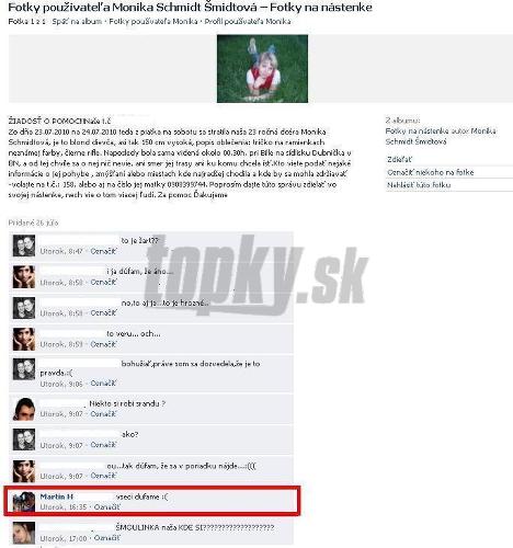 Martinov príspevok na Facebooku: