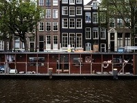 Loď Catboat v Amsterdame Loď Catboat v Amsterdame