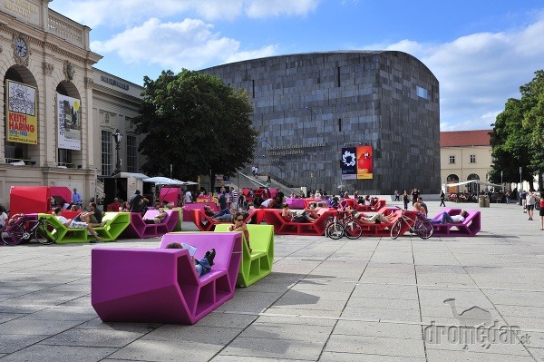 Leto v MuseumsQuartier, Viedeň,