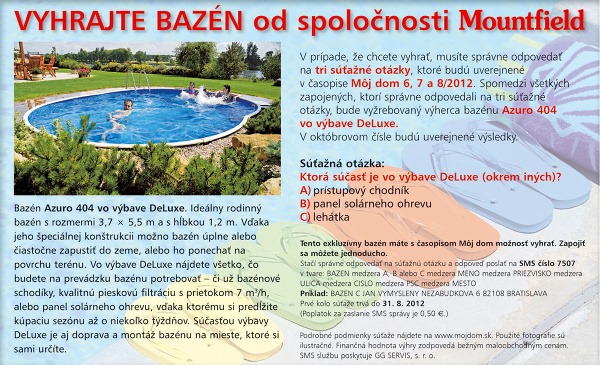 Vyhrajte bazén od spoločnosti