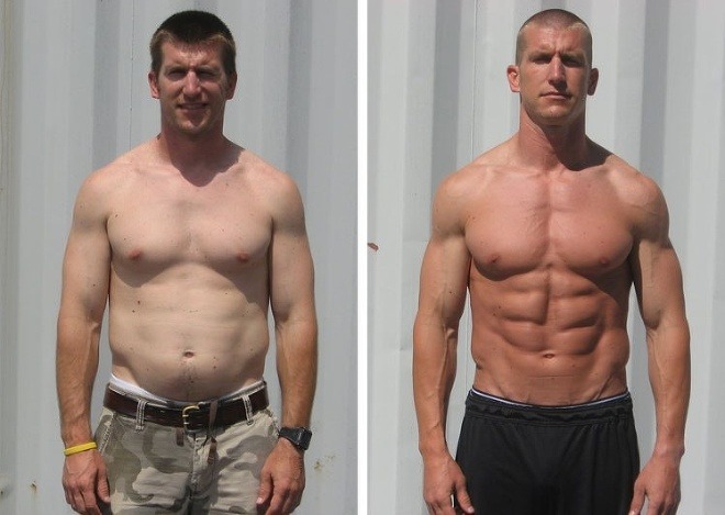 Vďaka intenzívnemu tréningu po 4 mesiacoch sa už George nehanbí za svoje telo. (Foto: Bodytransformation.com)
