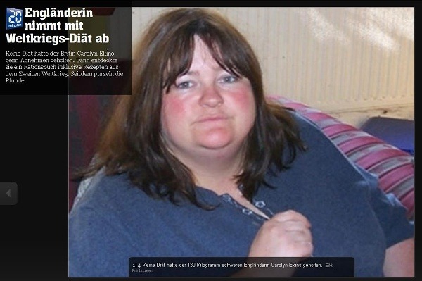 Takto vyzerala Carolyn pred tým, ako schudla vďaka vojnovej diéte. (Foto: screenshot 20min.ch)