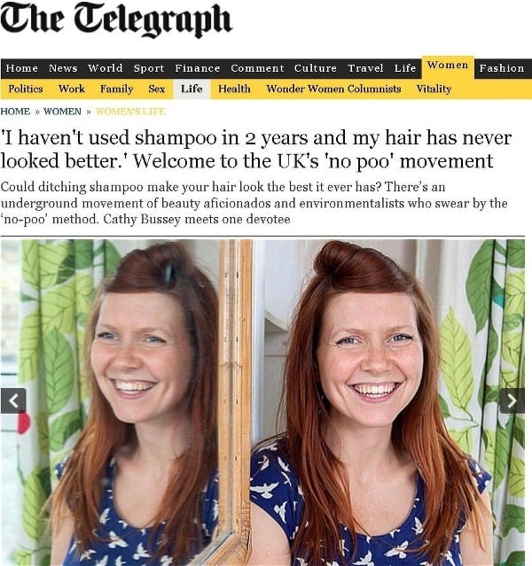 Lucy Aitkenová sa vzdala kozmetických výrobkov, ktoré len ničili jej vlasy. (Foto: screenshot Telegraph.co.uk)
