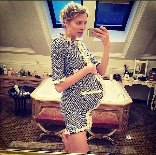 Elena Perminová pár dní pred  pôrodom. (Foto: Instagram)