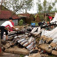 Trosky zničeného domu vo vietnamskej provincii Ha Tinh.