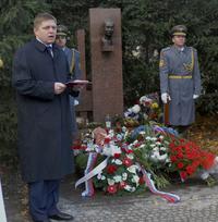 Robert Fico počas prejavu na spomienku Alexandra Dubčeka.