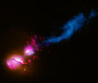 Čierna diera väčšej galaxie vystrelila prúd radiácie, röntgenové a gama častice.