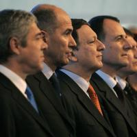 Jose Socrates, Janez Jansa, Jose Manuel Barroso a Franco Frattini