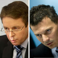 Exminister financií Ivan Mikloš a súčasný minister financií Ján Počiatek