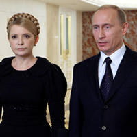 Vladimír Putin a Júlia Tymošenková.