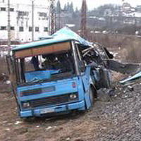 Havária autobusu pri Polomke.