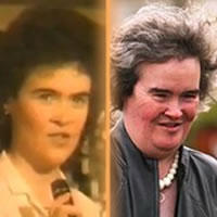 Susan Boyle v roku 1984 a dnes.