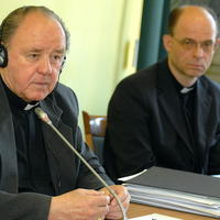 Predseda Konferencie biskupov Slovenska František Tondra a generálny sektretár Marián Chovanec.