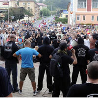 Protest extrémistov v Krompachoch