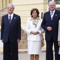 Ivan Gašparovič a László Sólyom na summite hláv štátov V4.