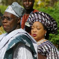Bývalý nigérijský prezident Olusegun Obasanjo s manželkou Stellou