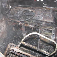 Vnútro autobusu po požiari