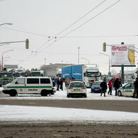 Blokáda kamiónov v Bratislave.