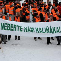 Protest odborárov proti odvolávaniu Roberta Kaliňáka