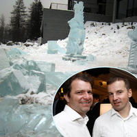 Zničené ľadové sochy