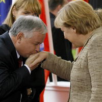 Lech Kaczyński a Angela Merkelová