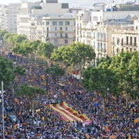 Preplnené ulice Barcelony