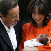 David Cameron a manželkou Samanthou a dcérou Florence Rose Endellion