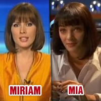 Miriam Kalisová sa s účesom podobá na Umu Thurman alias Miu.