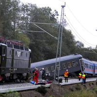 Vykoľajený vlak smerujúci do Štokholmu