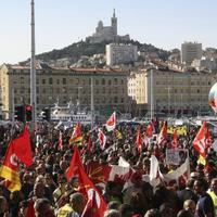 Štrajkujúci v Marseille